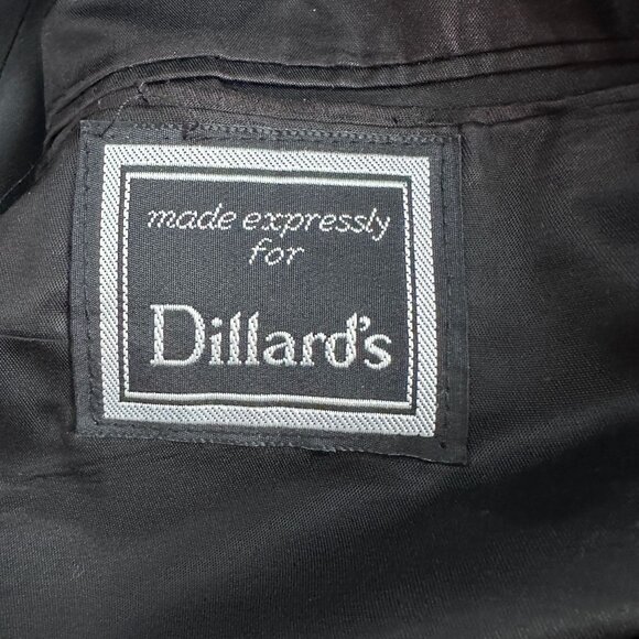 Confezioni Riserva Black Pinstripe Blazer 2-Button Wool Blend Mens Size 44 Long - Picture 4 of 5